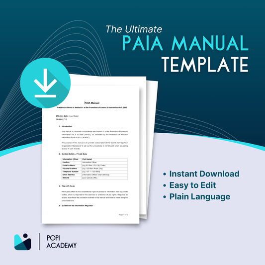 PAIA Manual Template – Instant Download (Word)